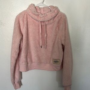 Hollister Light Pink Faux Fur Sweater (Medium)
